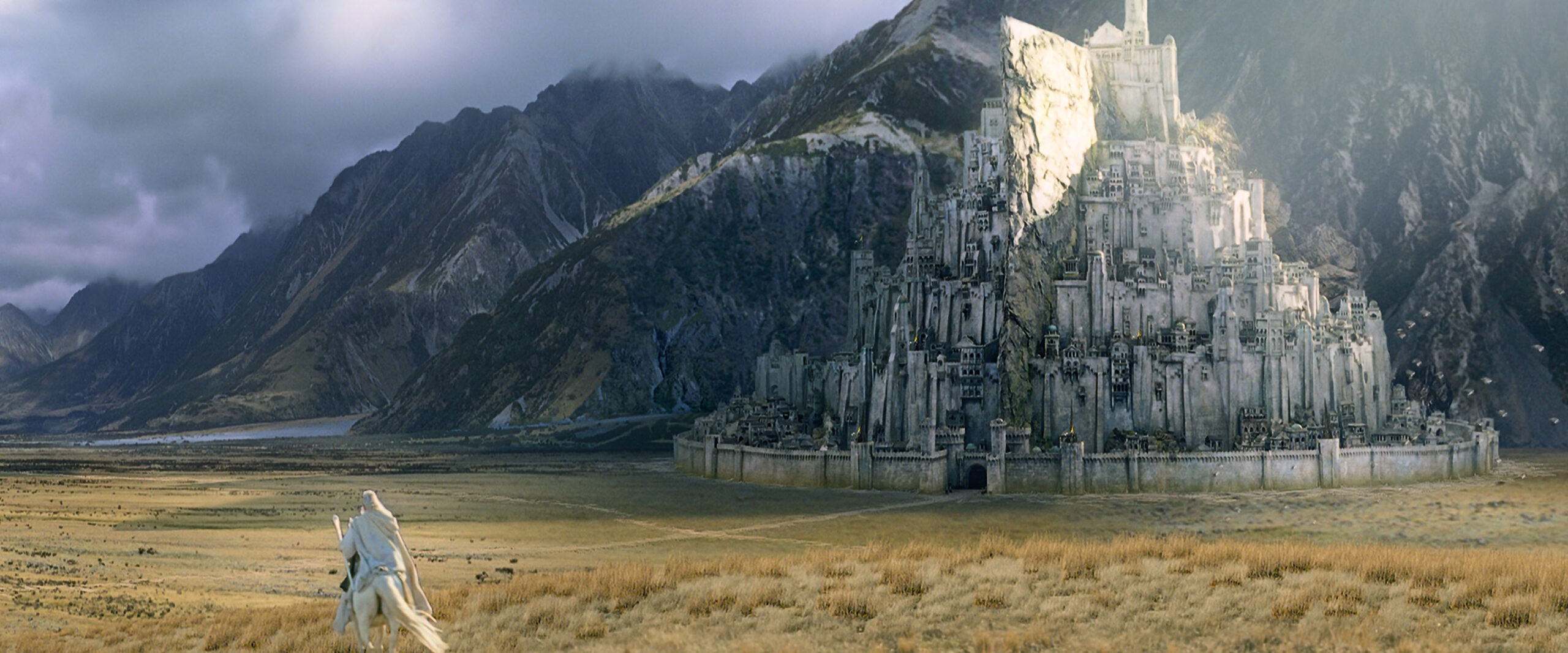 Gandalf arriving in Pelennor fields to rally Gondor against the armies of Sauron who are looking to take down the race of men. 