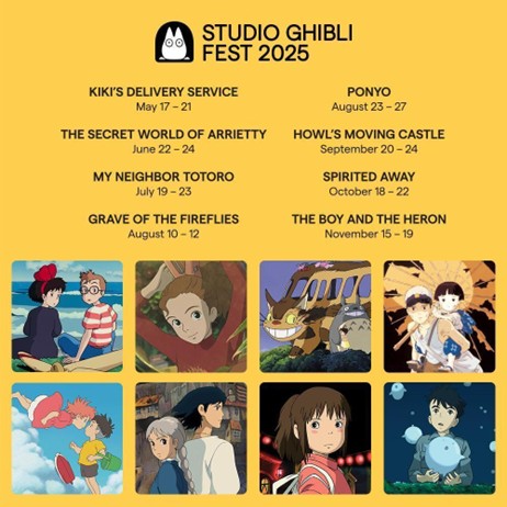 TICKETS ON SALE NOW FOR STUDIO GHIBLI FEST 2025 SLATE