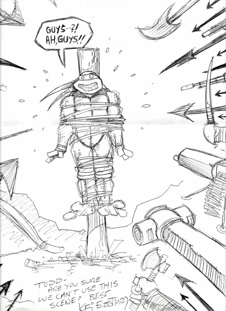 Kevin Eastman's Ralph sketch for TMNT 2: The Secret of the Ooze (1991).