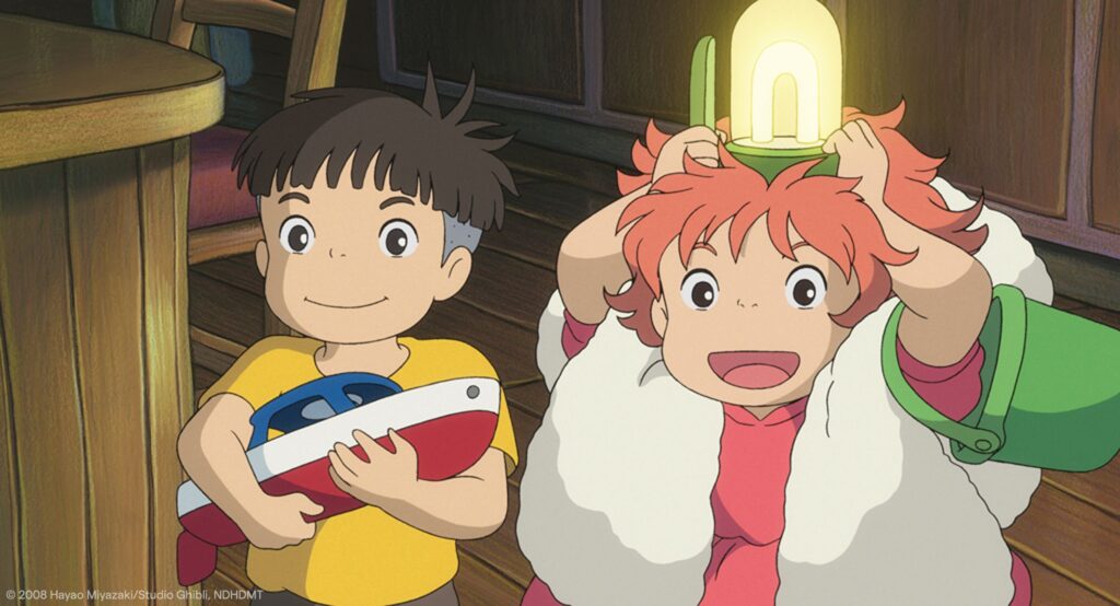 Ponyo and Sosuke in the Studio Ghibli Film, Ponyo (2009).